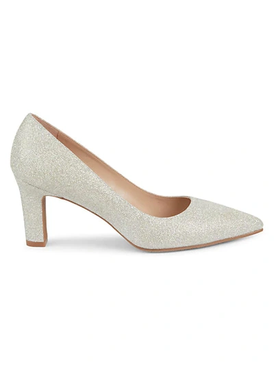 Shop Stuart Weitzman Adrio Glittered Pumps In Platino