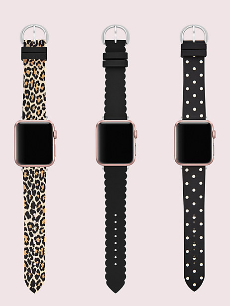 Kate Spade Silicone 38/40mm Apple Watch® Strap Set In Black | ModeSens