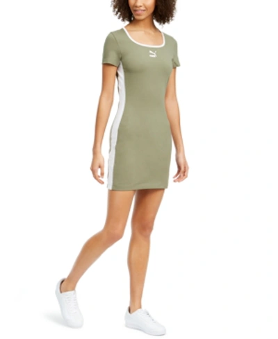 Shop Puma Women's Classics T-shirt Dress In Deep Green