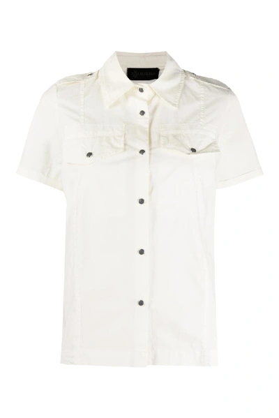 Shop Mr & Mrs Italy White Plisse Shirt For Woman In Off White