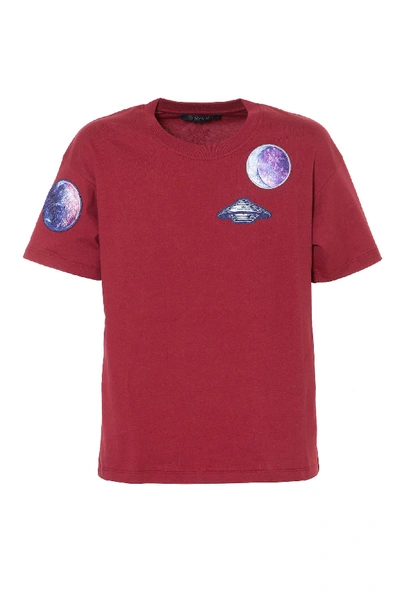 Shop Mr & Mrs Italy Space-inspired Regular T-shirt For Woman In Lotus Red