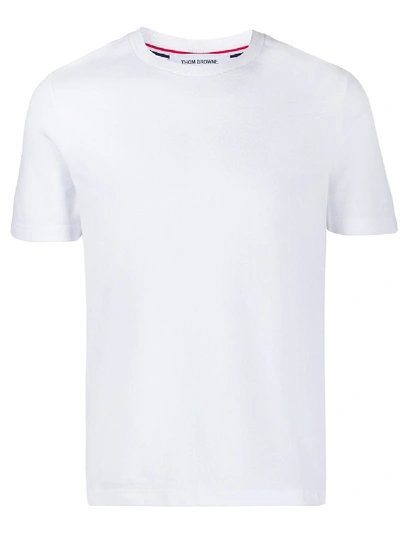 Shop Thom Browne 4-bar Insert Piqué T-shirt In White