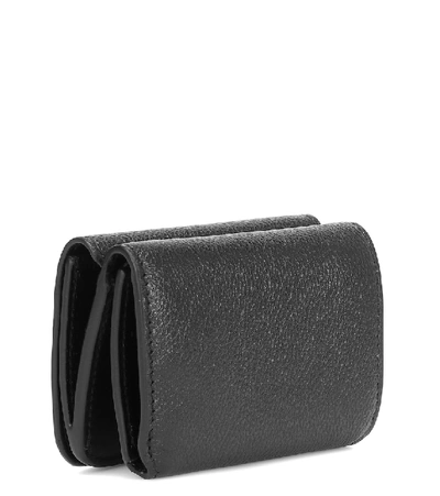Shop Balenciaga Bb Mini Leather Wallet In Black