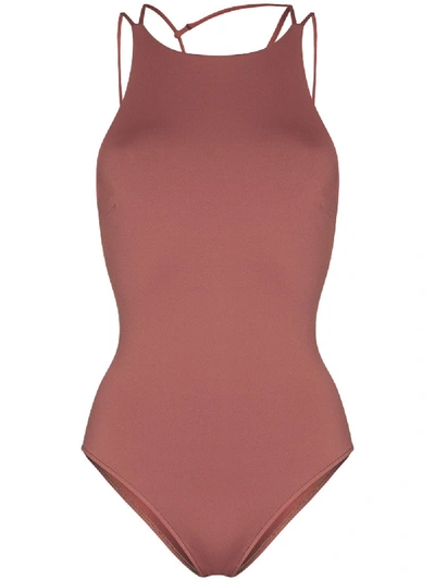 Shop Bondi Born Anais High-neck Swimsuit In Brown