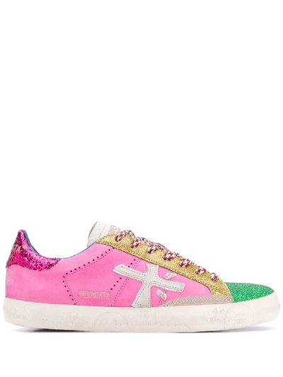 Shop Premiata Steven Low-top Sneakers In Pink