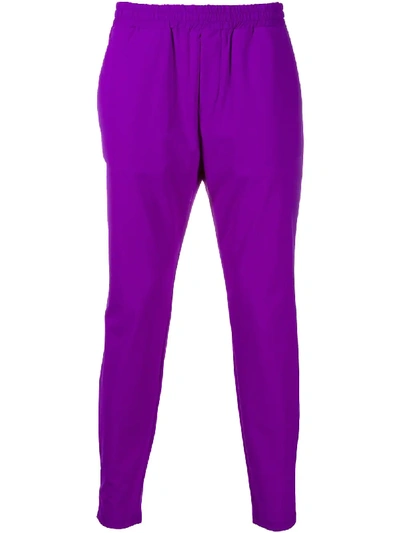 Shop Hydrogen Elasticated Cropped Trousers In Purple