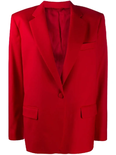 Shop Attico Bianca Single-breasted Blazer In Red