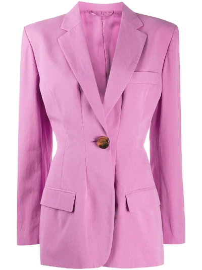 Shop Attico Donna Single-breasted Blazer In Pink