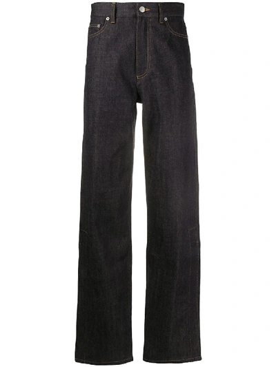 Shop Fenty Slit-detail Wide Leg Jeans In Blue