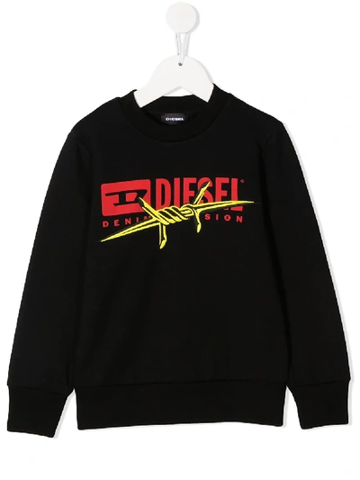 Shop Diesel Barbed Wire-print Sweatshirt In Black
