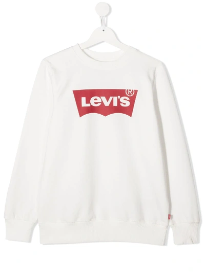 Levi's Teen Logo-embroidered Sweatshirt In White