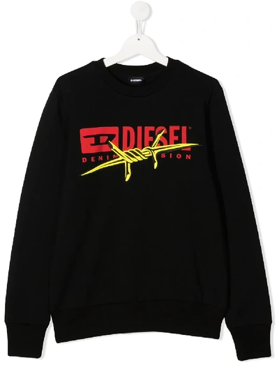 Shop Diesel Barbed Wire Sweatshirt In Black
