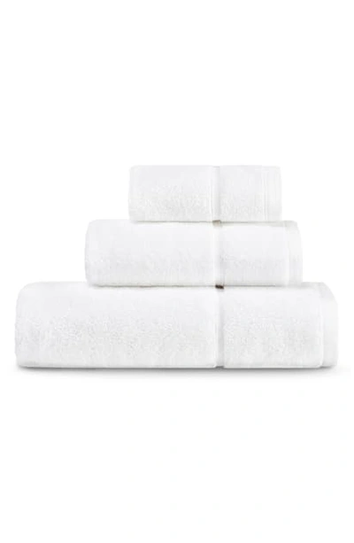 Shop Vera Wang Modern Lux Bath Towel, Hand Towel & Washcloth Set In White