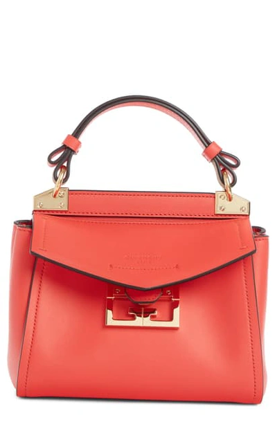Shop Givenchy Small Mystic Leather Satchel In Red