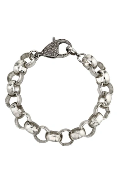 Shop Sheryl Lowe Rolo Chain Bracelet In Silver