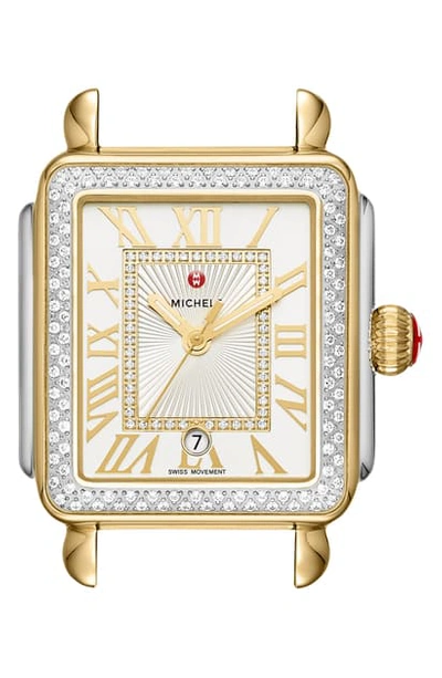 Shop Michele Deco Madison Diamond Dial Watch Case, 33mm X 35mm In Gold