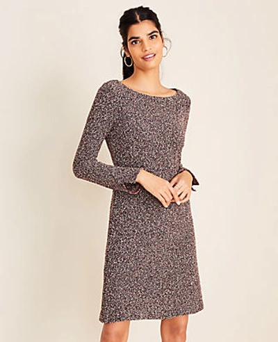 Shop Ann Taylor Boucle Shift Dress In Red Multi