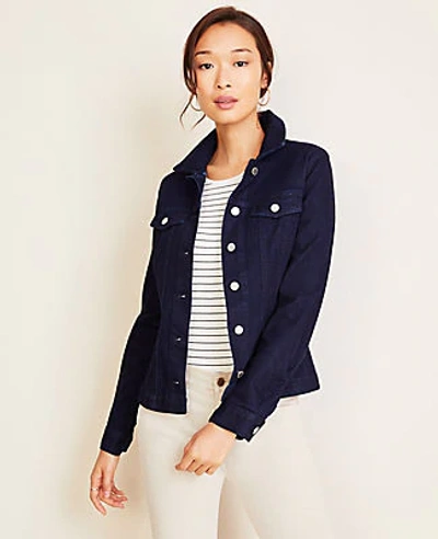 Shop Ann Taylor Petite Belted Denim Jacket In Classic Rinse Wash