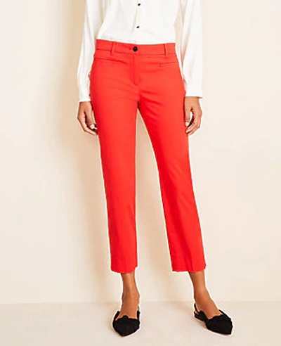 Shop Ann Taylor The Cotton Crop Pant In Cayenne Pepper