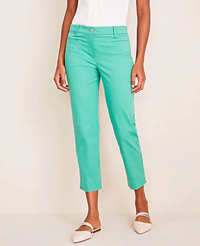 Shop Ann Taylor The Cotton Crop Pant - Curvy Fit In Crystal Green