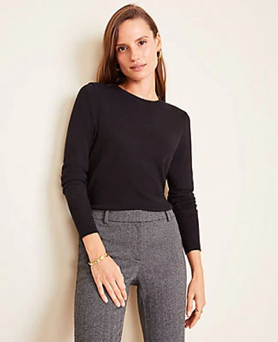 Ann Taylor Crew Neck Sweater Size Xs Black Women s ModeSens