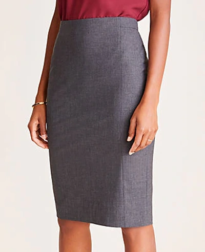 Shop Ann Taylor The Pencil Skirt In Tropical Wool In Gravel Melange