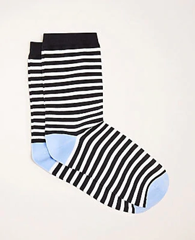 Shop Ann Taylor Stripe Trouser Socks In Black