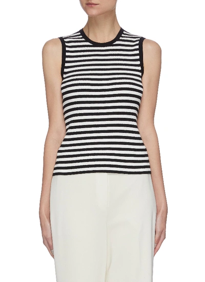 Shop Theory Striped Ribbed Knit Tank Top In Multi-colour