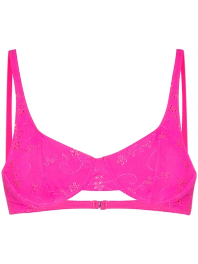 Shop Frankies Bikinis Anna Bikini Top In Pink