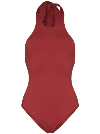 Shop Bondi Born Nova Halterneck Swimsuit In Red