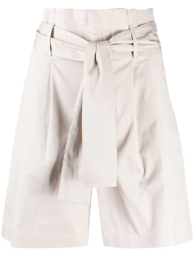 Shop Roberto Collina High-waisted Tied Shorts In Neutrals