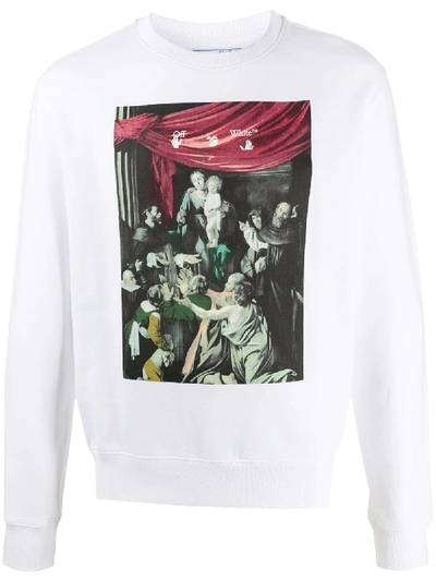 Shop Off-white Caravaggio Painting Print Sweatshirt In White
