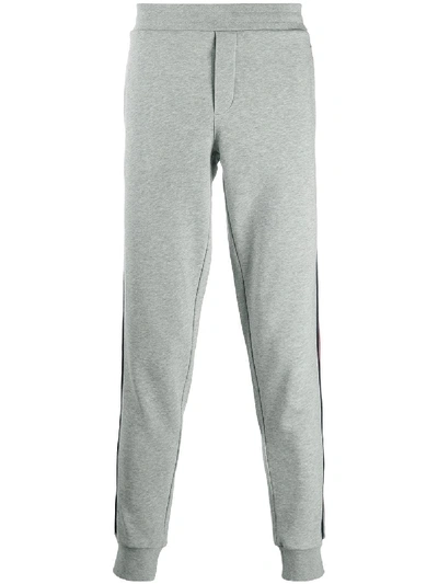 Shop Moncler Side Stripe Track Pants In Grey