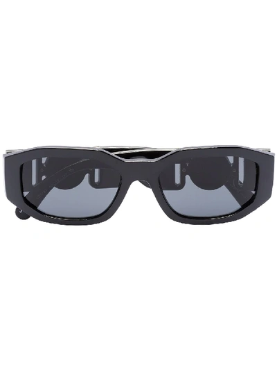 Shop Versace Biggie Square-frame Sunglasses In Black