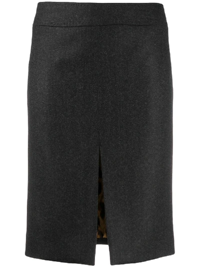 Shop Dolce & Gabbana Front Slit Straight Skirt In Black