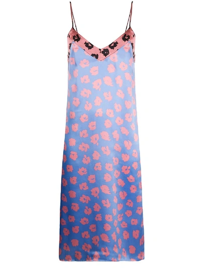 Shop Equipment Floral-print Slip Dress In Blue