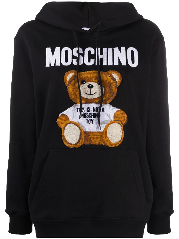 Moschino Teddy Bear Patch Hoodie In 