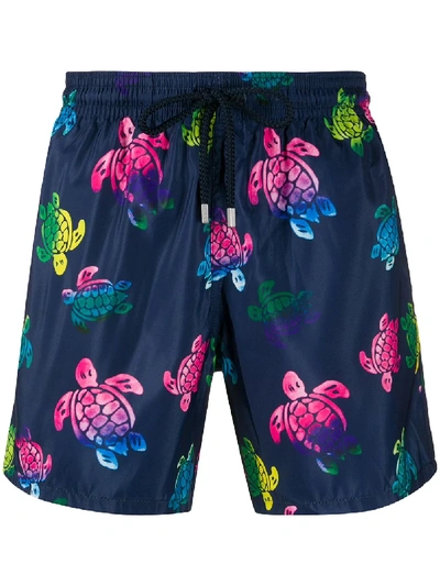 Shop Vilebrequin Ronde Des Tortues-print Swim Shorts In Blue