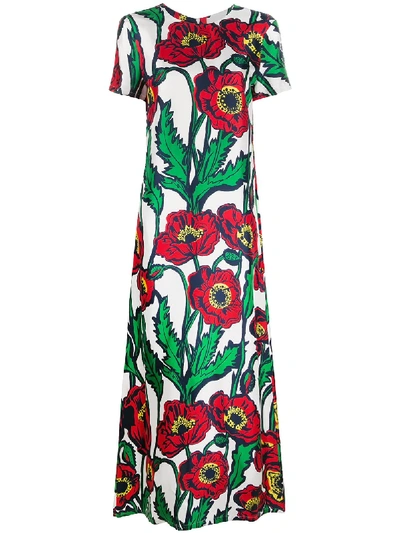 Shop La Doublej Swing Big Blooms-print Dress In Green