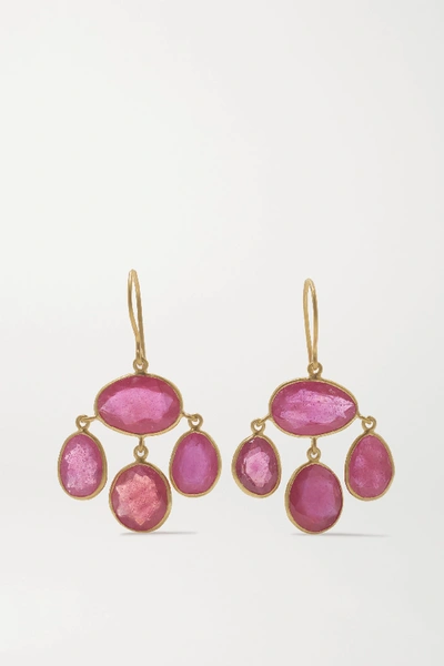 Shop Pippa Small 18-karat Gold Ruby Earrings