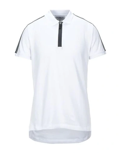 Shop Bikkembergs Man Polo Shirt White Size S Cotton, Elastane, Polyester