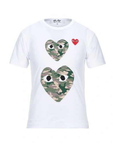Shop Comme Des Garçons Play Man T-shirt White Size L Cotton
