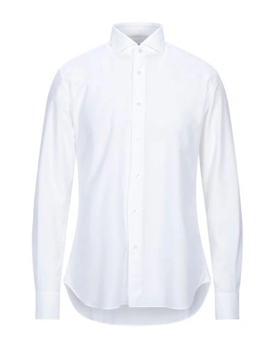 Shop Xacus Solid Color Shirt In White