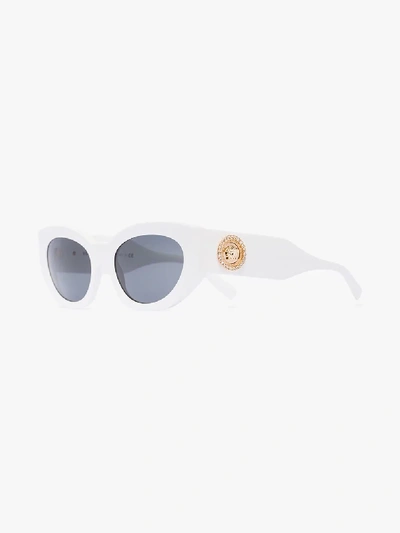 Shop Versace White Cat Eye Sunglasses