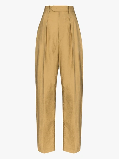 Shop Isabel Marant Neutrals High Waist Tapered Trousers