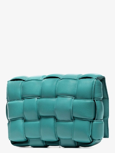 Shop Bottega Veneta Blue Padded Cassette Leather Shoulder Bag