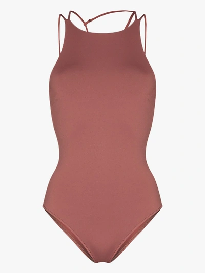 Shop Bondi Born Anais Strap Detail Swimsuit In Brown