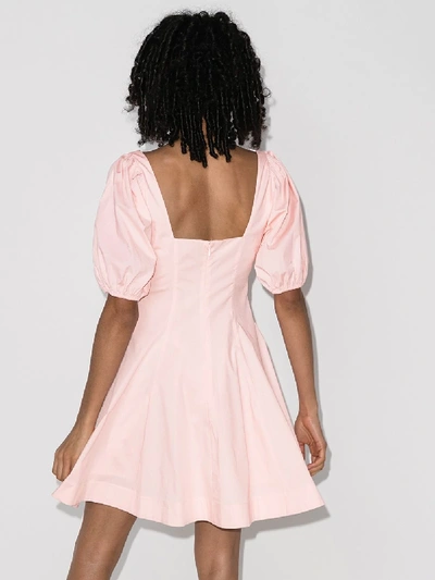 Shop Staud Puff Sleeve Dress In Pink