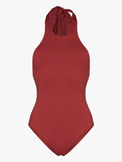 Shop Bondi Born Nova Halterneck Swimsuit In Red