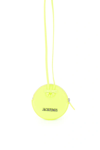 Shop Jacquemus Le Pitchou Round Purse In Neon Yellow (yellow)